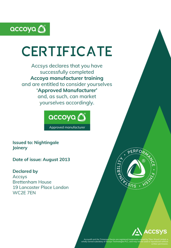 accoya certification 